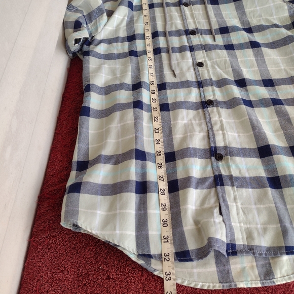 Fly Society Short Sleeve Shirt Hoodie PLAID Button Down Men's Size 2XL - Picture 9 of 9